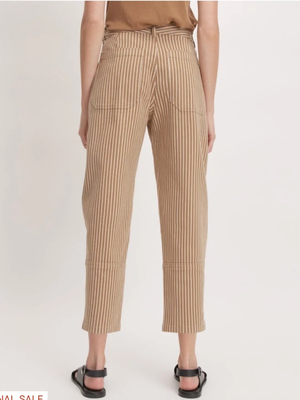 Everlane Barrel Pant - Beige Stripe - Picture 2 of 7